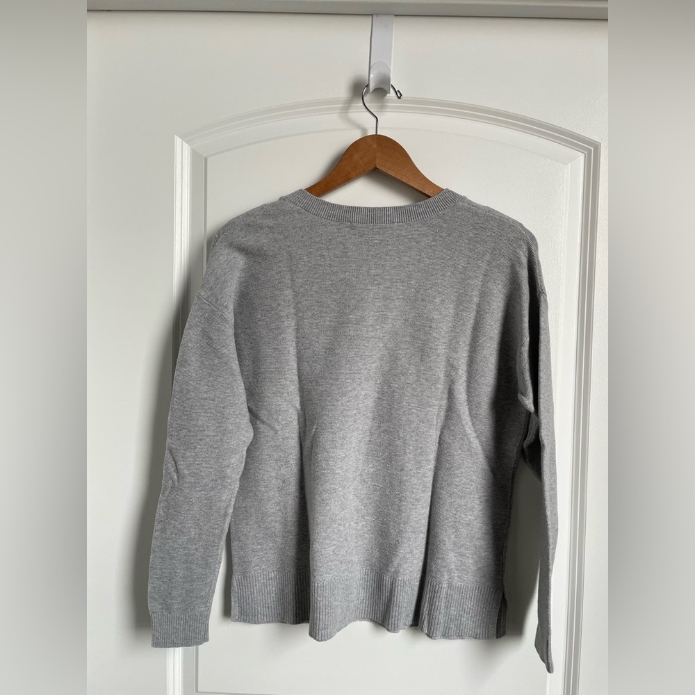 Loft Gray Split Neck Sweatet - image 2